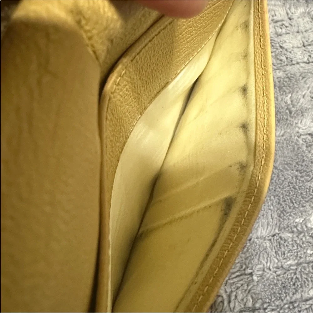 CHANEL Mustard Yellow Leather CC Logo Continental Wallet